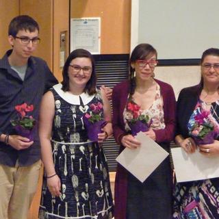 2018 Anthropology Award recipients: Simon, Melissa, Chantelle, & Carrie